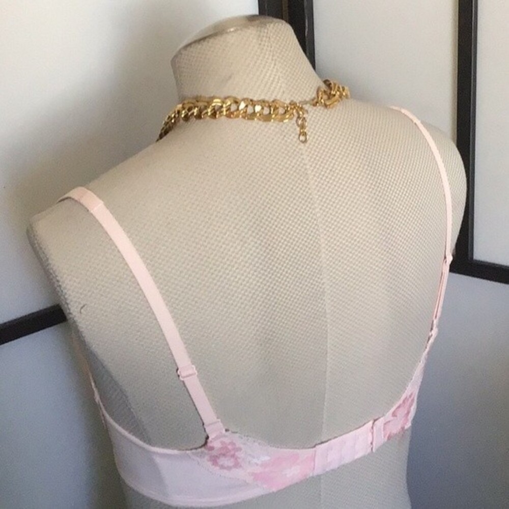 32DDD VICTORIA'S SECRET Womens Pink Lace Lined Underwire Back Closure Demi Bra - Picture 7 of 14